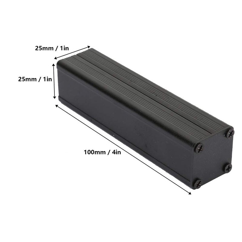 Black Aluminum Enclosure Electronic Cooling Box 25x25x100mm For PCB Instrument Shell - Image 5